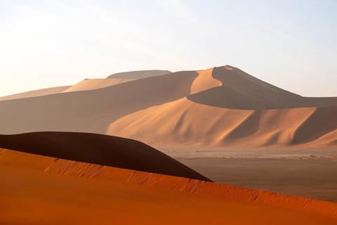 Red and yellow sand dunes of the Namib, Namib Desert, Namib-Naukluft National Park, Namibia