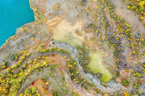 Thuringia, Thuringia, aerial view, post-mining landscape, cultivated landscape, landscape,