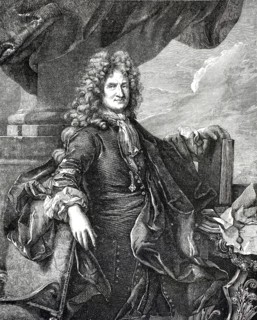 The image shows a portrait of Charles-René d'Hozier (1640–1732), a French historian, genealogist