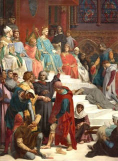 Painting depicting King Louis IX (Saint Louis) administering justice in the 13th century, by