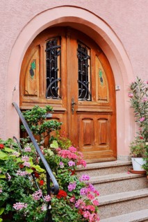 House entrance, Eguisheim, Haut-Rhin, Alsace, Grand Est, France