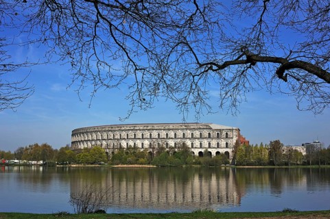 General view of the former incomplete Congress Hall of the NSDAP 1933-1945, front the Dutzenteich,