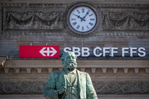 Memorial to Alfred Escher, Swiss politician, business leader and railway pioneer, by Richard