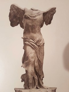 Nike of Samothrace, Paris, Louvre, Greek marble, marble sculpture of the Greek goddess of victory,