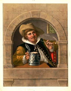Advertising poster, beverage advertisement, lithograph by Moritz Ulffers from 1880 depicting a