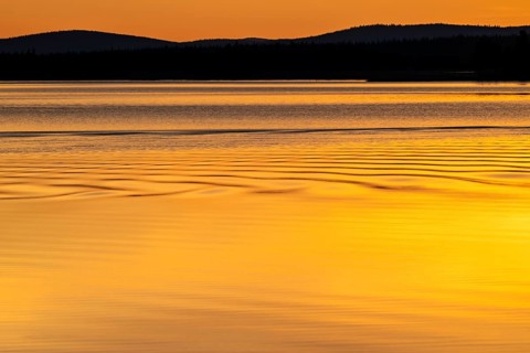 Evening at a lake, Moskosel, Norrbotten, Lapland, Sweden, July 2025