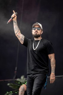 Daniel Murillo, singer of Hollywood Undead live at Rock im Park on Zeppelin Field in Nuremberg on