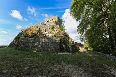 Castle ruins of Hohengundelfingen, ruins of a medieval hilltop castle, former headquarters of the