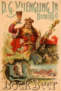 Advertising poster, beverage advertisement, poster from 1890 for the bock beer of D.G. Yuengling Jr