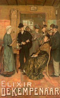Advertising poster, beverage advertisement, Elixir de Kempenaar poster by Ernest Godfrinon from