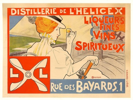 Advertising poster, beverage advertisement, advertising poster for the Distillerie de l'Helicex,