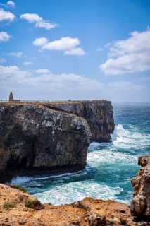 A lighthouse on a cliff, Fortaleza de Sagres, Sagres, Portugal