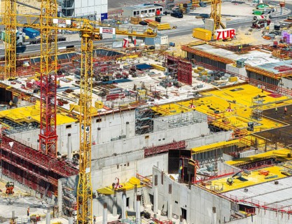 Artificial Intelligence Innovation Park (IPAI) in Heilbronn. Construction site. The IPAI campus