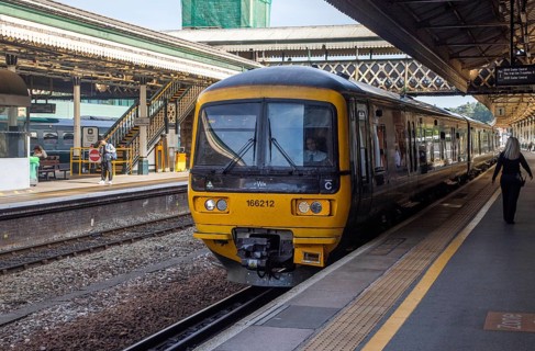 British Rail Class 166 train Networker Turbo diesel multiple unit, Exeter St David's railway