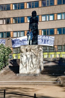 Klinger staircase with Leipzig Richard Wagner monument, bronze statue, figure of the young Richard