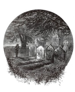 Grave of the famous English poet William Wordsworth in the cemetery of St. Oswald's Church in