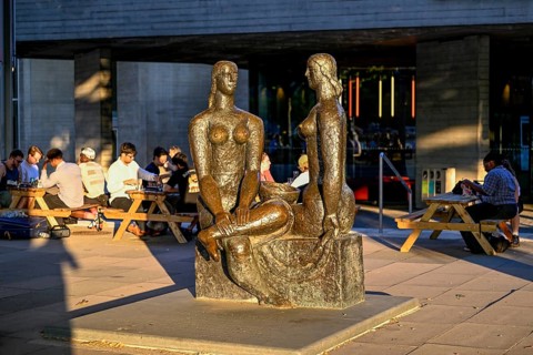 London Pride bronze sculpture by Frank Dobson on Broadgate Campus, City of London, London, England,