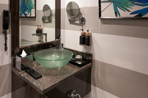Hotel bathroom sink, Dubai, United Arab Emirates, UAE