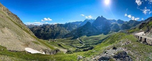 Panoramic view panoramic photo with view of Italian south ramp southern driveway mountain road