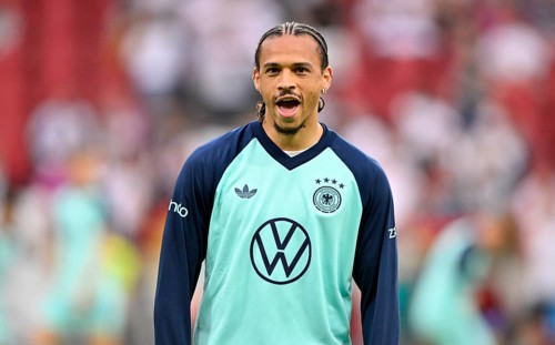 Warm-up training Leroy Sané GER (19) portrait international football match, Germany, MEWA Arena