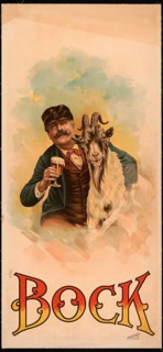 Advertising poster, beverage advertisement, poster for bock beer from the late 19th century. The