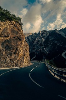 Hahntennjoch pass road in Tyrol in Lechtal, Austria