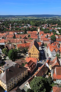Old town, city view from above, from Daniel church tower, Nördlingen, Nördlingen, Donau-Ries