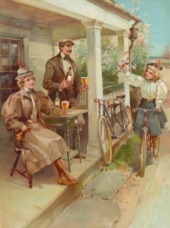 Advertising poster, beverage advertisement, advertising poster for beer from 1898 depicting a