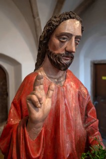 Detail, palm tree around 1500, in the church of the Assumption of Mary, late Gothic hall church,