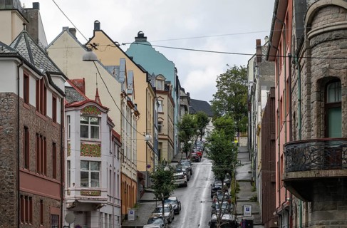 Art Nouveau houses built after the big fire in 1904, Ålesund or Alesund, Møre og Romsdal Fylke,