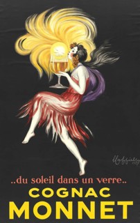 Advertising poster, beverage advertisement, cognac Monnet advertising motif by Leonetto Cappiello