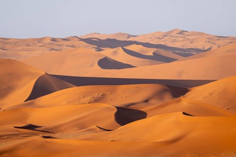 Red-yellow sand dunes of the Namib, Namib Desert, Namib-Naukluft National Park, Namibia