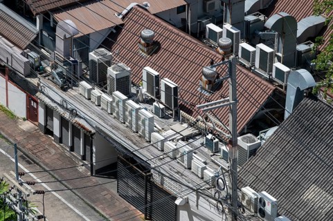 Flat roof air conditioners, Pattaya, Thailand