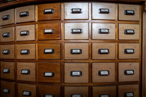 Cabinet with drawers, Svaneapoteket (Swan Pharmacy) from 1907, at the Jugendstilsenteret og KUBE