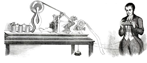 A 19th-century engraving depicts the American inventor Samuel Finley Breese Morse (1791–1872)