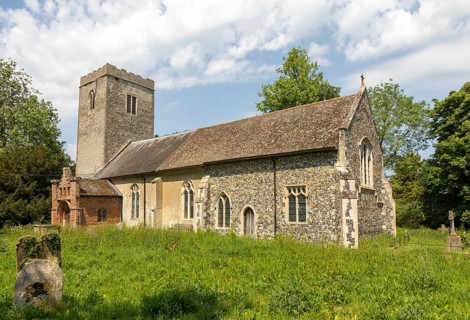 Village parish church of Saint Andrew, Winston, Suffolk, England, UK