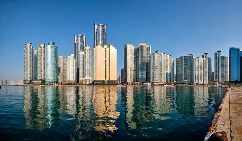 BUSAN, SOUTH KOREA, APRIL 13, 2017: Marine city expensive and prestigious residential area