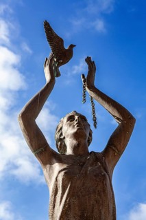 Constitution Sculpture located in the Maritime walkway, Ceuta, Spain, North Africa