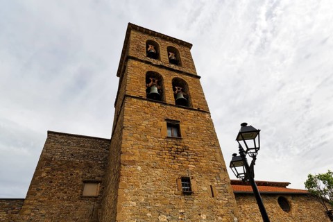 Historic Church, Iglesia del Salvador, Church of the Savior, Bell Tower, Aragonese Way, Camino de