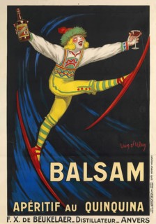 Advertising poster, beverage advertisement, stone lithograph balm aperitif au quinquina from 1923,