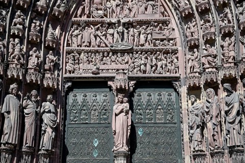 Cathédrale Notre Dame de Strasbourg, Strasbourg Cathedral, detail, UNESCO World Heritage Site,