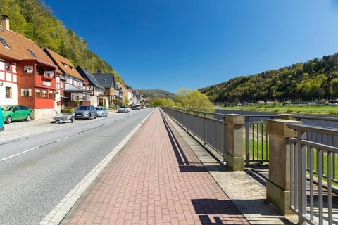 Sieben - Brüder - Houses on the Elbe in Postelwitz, Bad Schandau, Saxon Switzerland, Saxony,