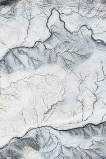 Intricate aerial view of Moonscape Overlook in Utah, showcasing the distinct and rugged terrain