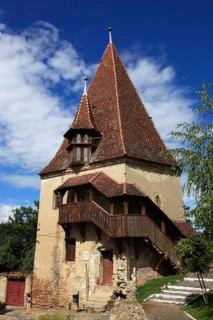 Romania, the shoemaker's tower, Turnul Cizmarilor in the historic old town of Sighisoara, German