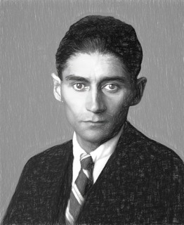 Portrait of Franz Kafka, 1883 – 1924, German-speaking Bohemian novelist, digitally edited according