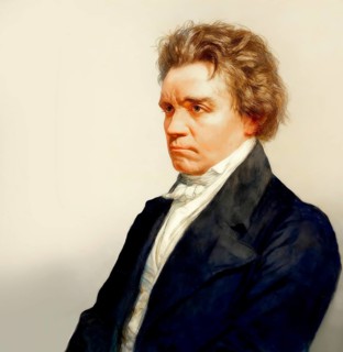 Ludwig van Beethoven, 1770 -1827, German composer, digitally edited based on a historical