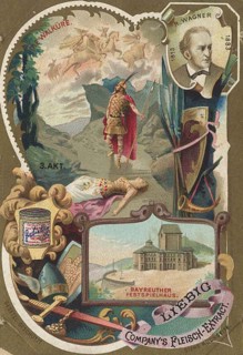 Picture series Opera Houses, Bayreuth Festival Theatre, Richard Wagner, scenes from Wagner's opera