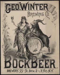 Advertising poster, beverage advertisement, poster promotes Bockbier der Geo. Winter Brewing Co. in