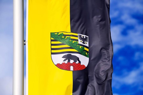 Flag of the German state of Saxony-Anhalt +++ editorial use only