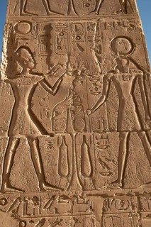 Hieroglyphic relief details from the Ramesseum, memorial temple or mortuary temple of Egyptian